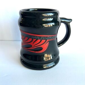 Harley-Davidson Black Mug with Red Accents 5” tall